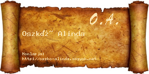 Oszkó Alinda névjegykártya